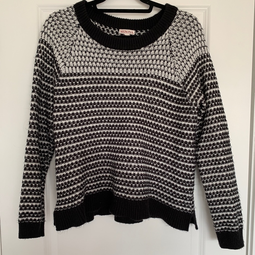 b&w sweater